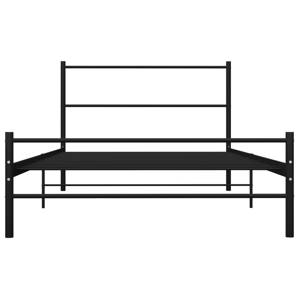 284689 vidaXL Bed Frame without Mattress Black Metal 100x200 cm